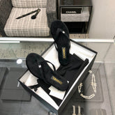 THONG SLIDE IN BLACK SUEDE